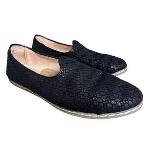Charix Classic Wild Black Textured Leather Loafers Size 41 US 9.5-10